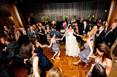 Example of a successful wedding party with guests having fun with good music